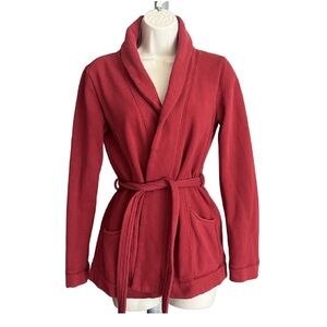Merona Cranberry Shawl-Collar Wrap Cardigan with Tie